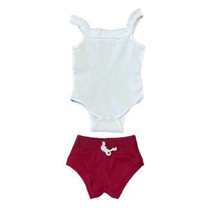 Newborn baby girl knitted clothes sleeveless tank top & shorts 2 piece new